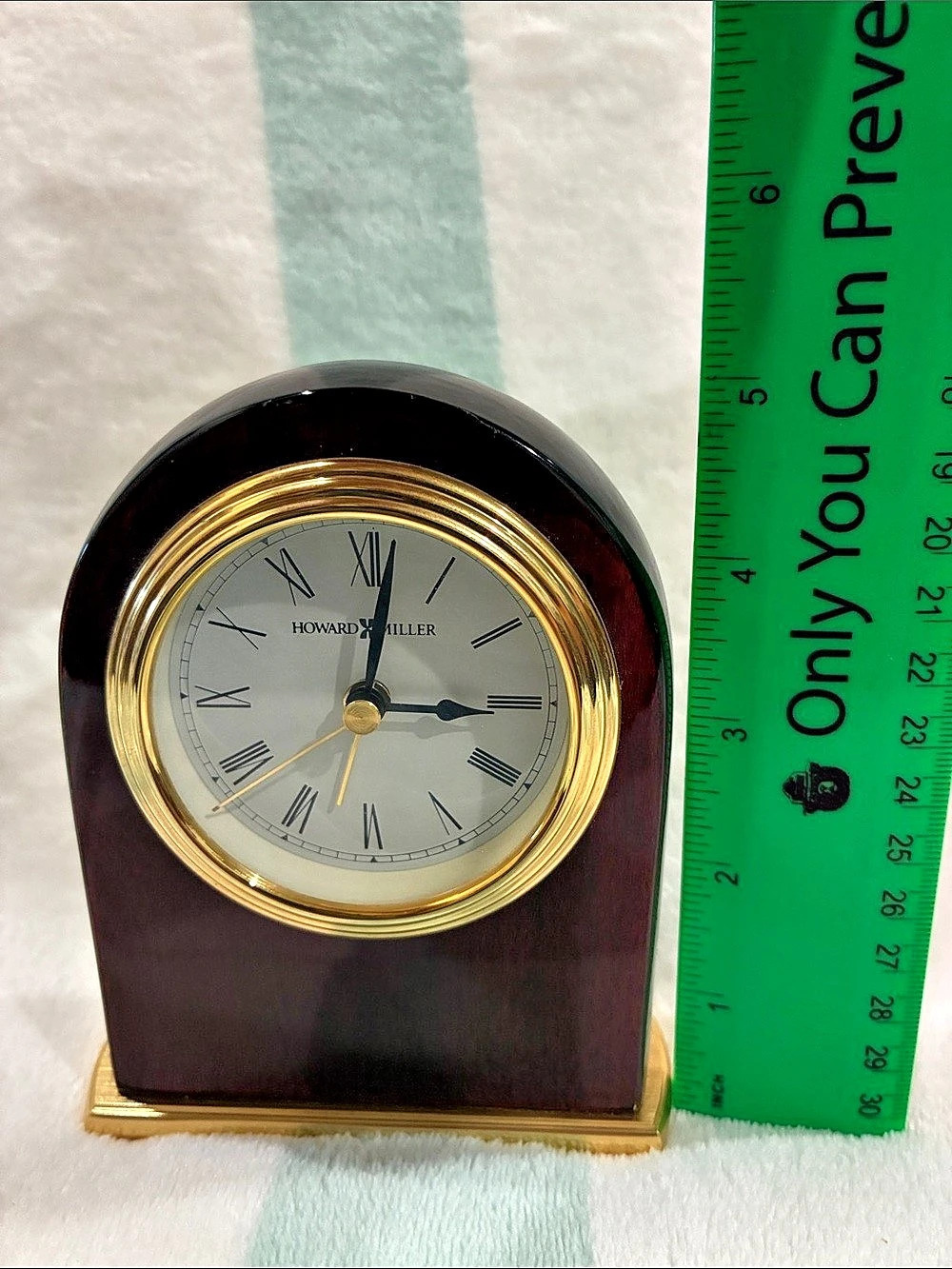 Howard Miller Model 613-487 Mantel Clock in Brown & Gold. Working condition - Picture 4 of 7